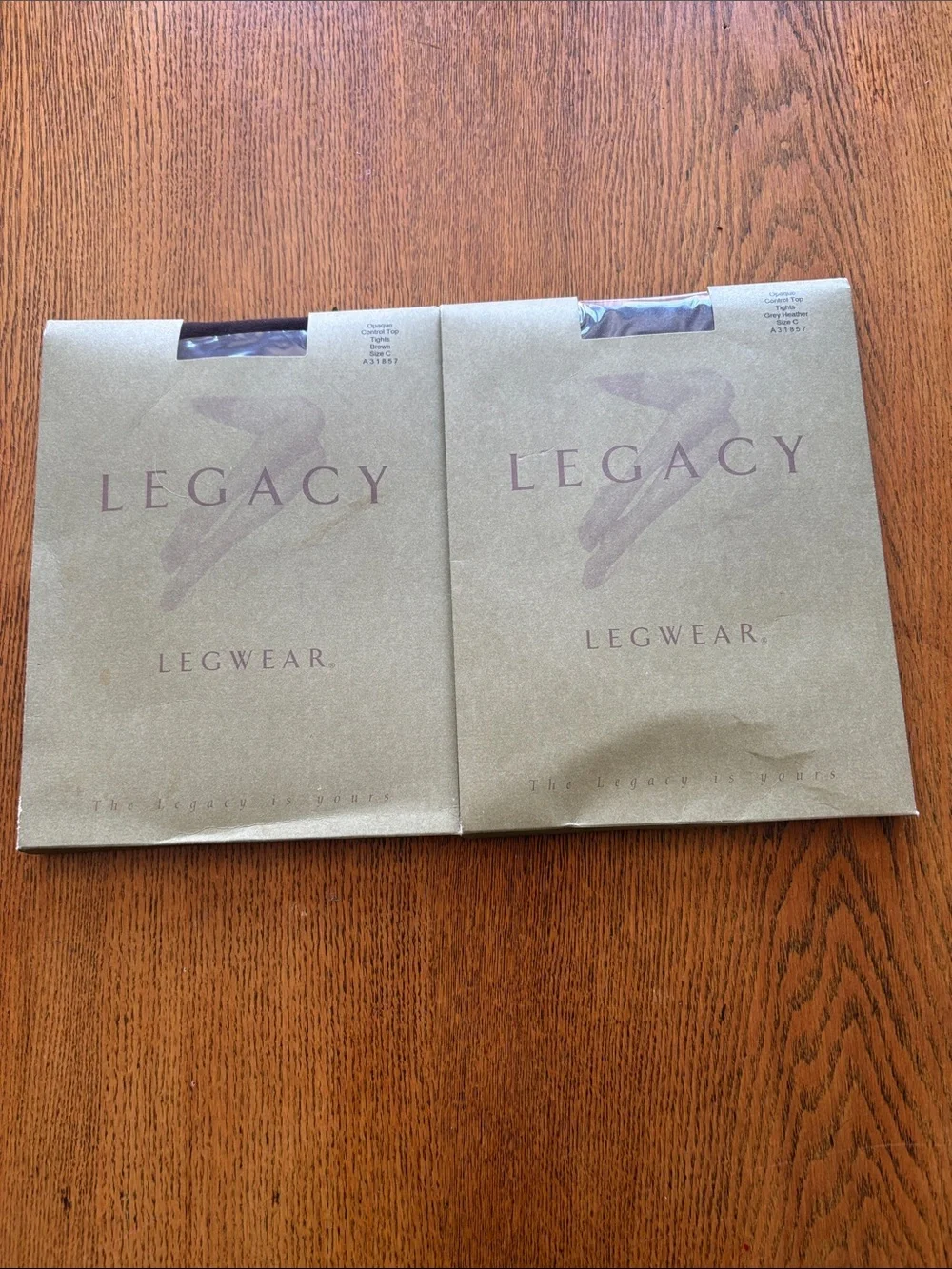 Legacy Sheer Legwear - Grey Heather Pair and Brown Pair